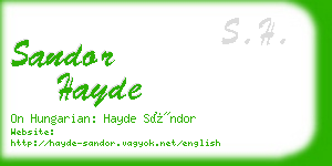 sandor hayde business card